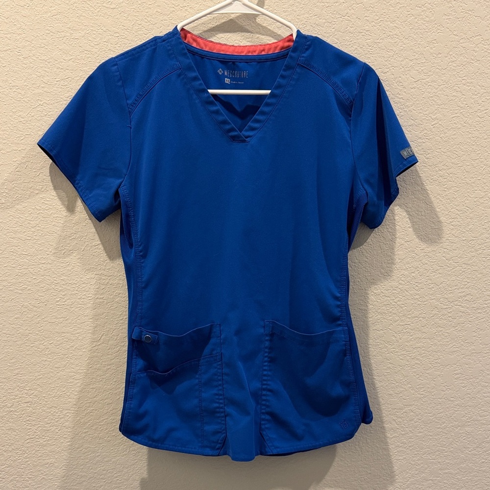 Med Couture Blue Scrub Top